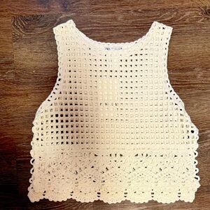 Zara Cream Crochet Women Top | Sz S | BNWT